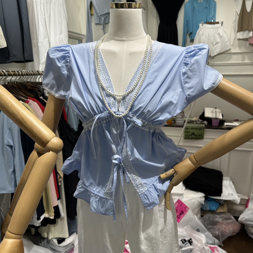 J.RITZY東大門實拍韓國女裝新品職業襯衫蕾絲衫不含項鏈蕾絲J.RITZY襯衫/蕾絲衫圖色2
