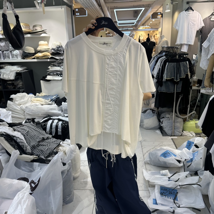 空韓國直郵實拍女裝新品人氣熱賣休閑推薦時尚職業26春夏T恤BAKHAT恤圖色1