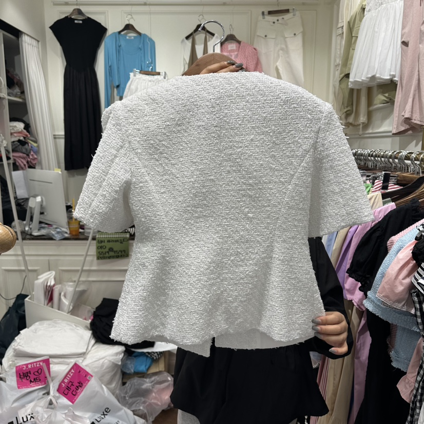J.RITZY韓國直郵女裝新品26春夏職業26夏季人氣夾克粗花呢J.RITZY夾克