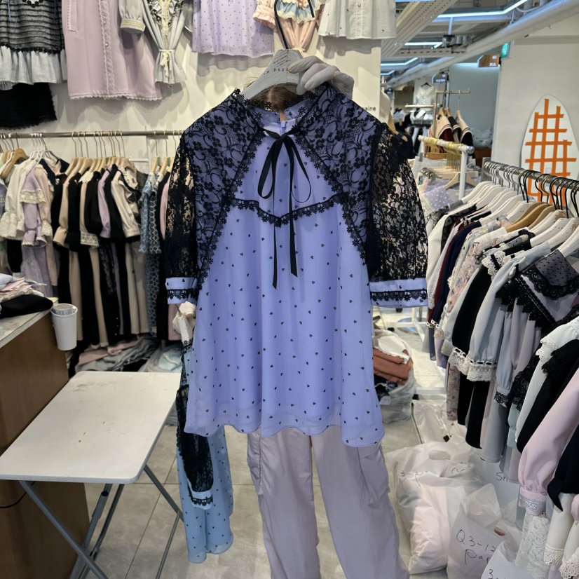PAPA韓國代購女士新品職業推薦26夏季人氣時尚襯衫蕾絲衫Papaine/HALMADE襯衫/蕾絲衫圖色2