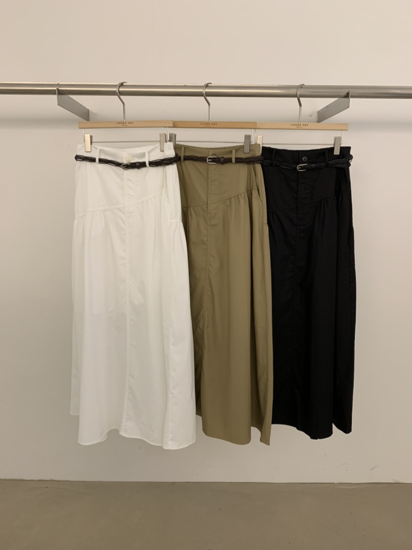 UNDER KEY韓國直郵女裝新品推薦人氣26春夏職業長裙含腰帶UNDER KEY長裙