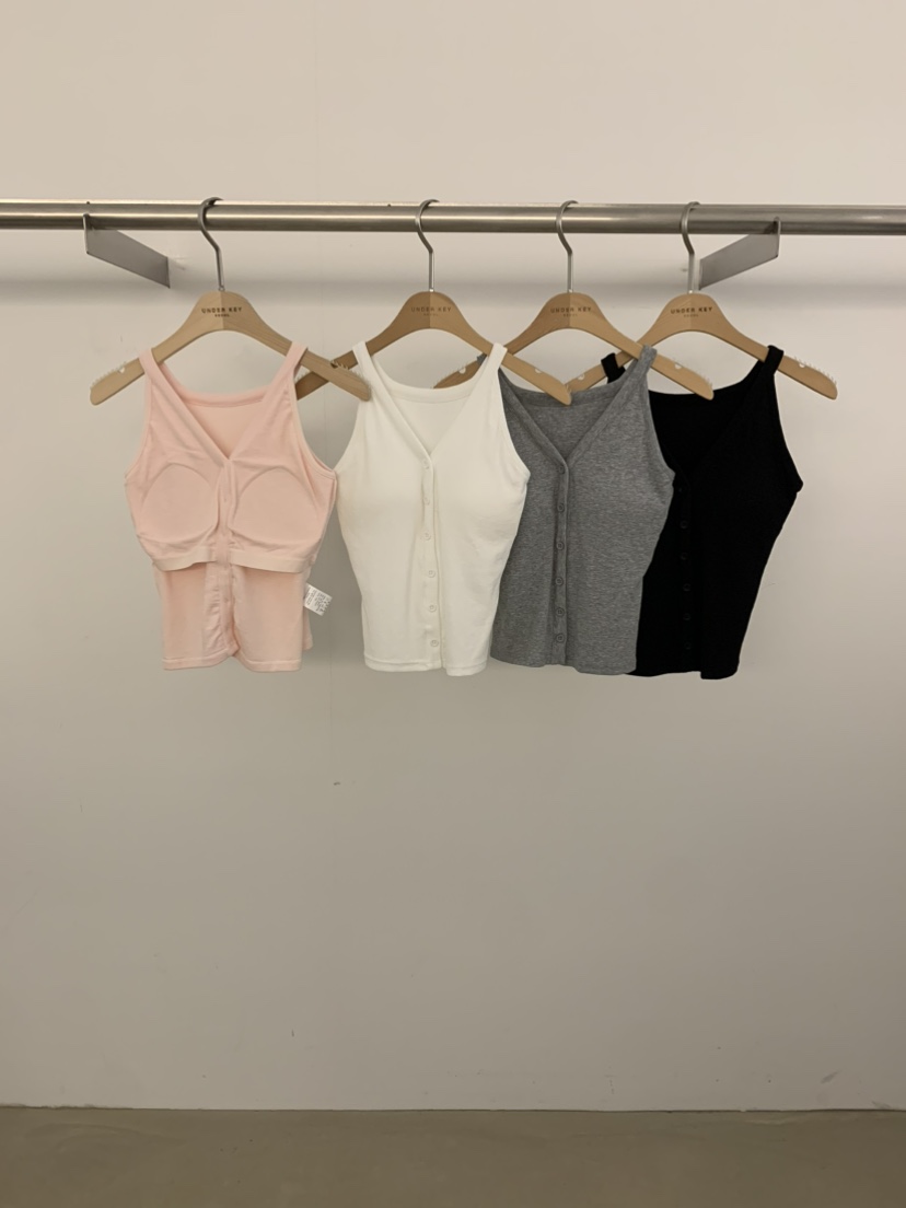 UNDER KEY韓國直郵女裝新品熱賣26夏季人氣吊帶背心紐扣UNDER KEY吊帶/背心