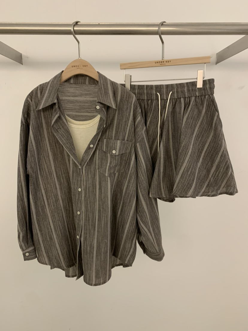 UNDER KEY東大門實拍韓國女士新品26春夏套裝三件套亞麻布UNDER KEY套裝圖色1