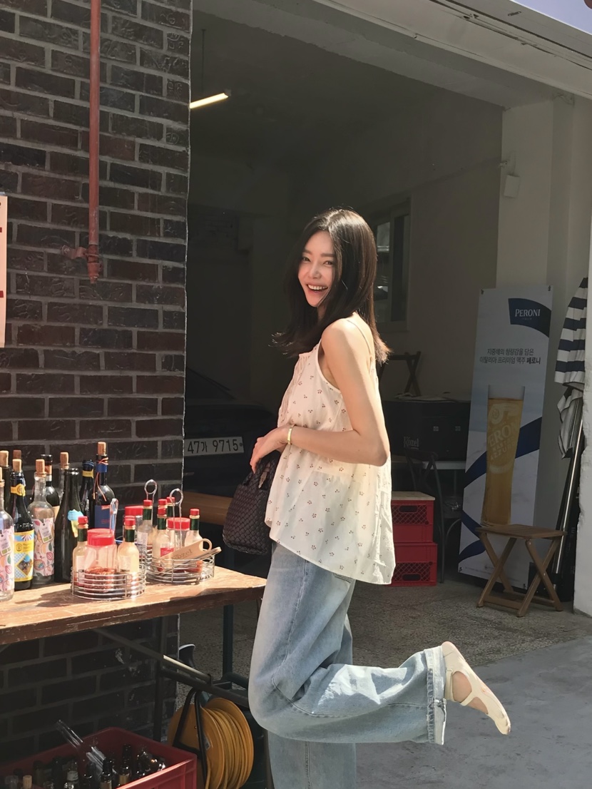 LOGARDEN韓國直郵女士新品26春夏推薦休閑職業吊帶背心褶裥LO GARDEN吊帶/背心