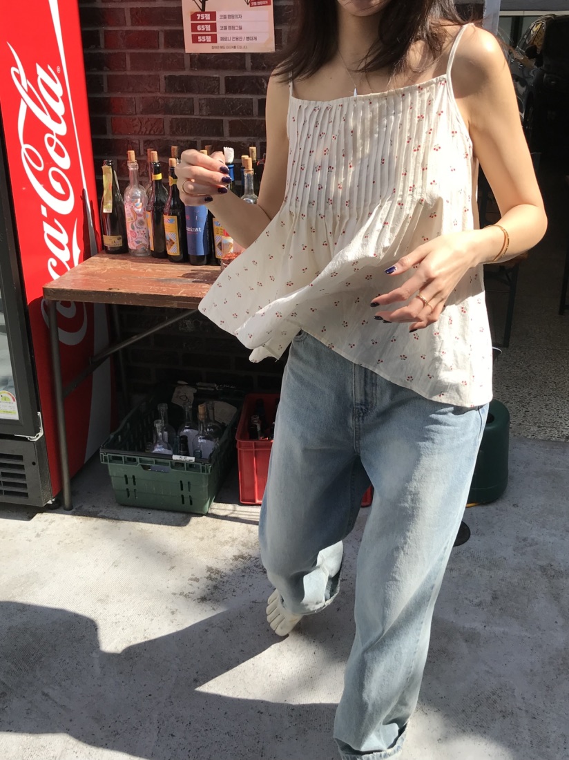 LOGARDEN韓國直郵女士新品26春夏推薦休閑職業吊帶背心褶裥LO GARDEN吊帶/背心