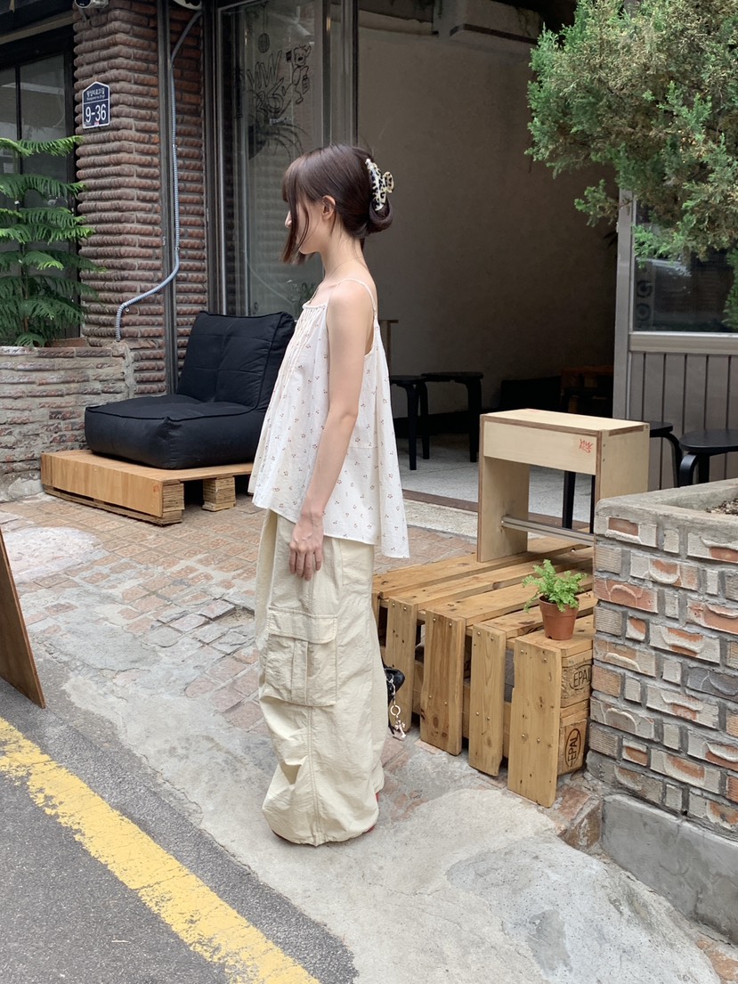 LOGARDEN韓國直郵女士新品26春夏推薦休閑職業吊帶背心褶裥LO GARDEN吊帶/背心