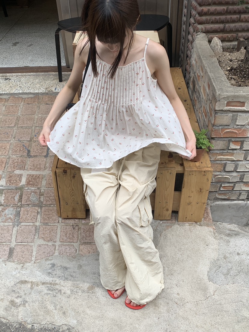 LOGARDEN韓國直郵女士新品26春夏推薦休閑職業吊帶背心褶裥LO GARDEN吊帶/背心