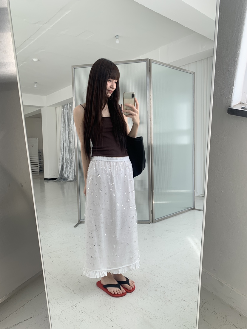 LOGARDEN東大門實拍韓國女裝新品26夏季人氣長裙棉質褶皺LO GARDEN長裙