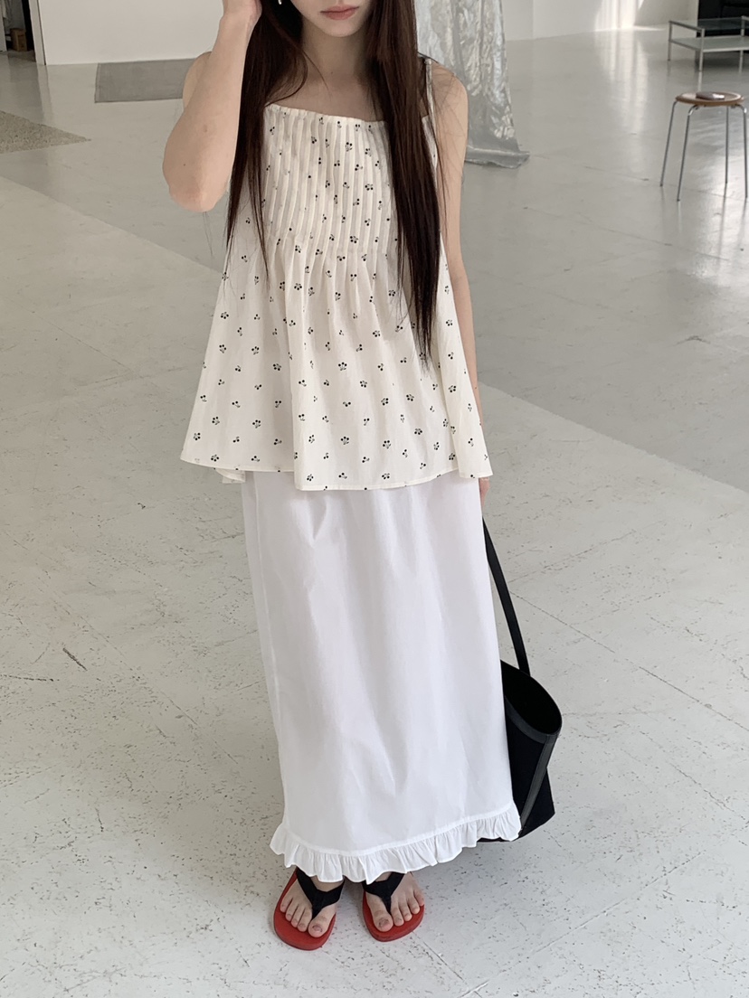 LOGARDEN東大門實拍韓國女裝新品26夏季人氣長裙棉質褶皺LO GARDEN長裙