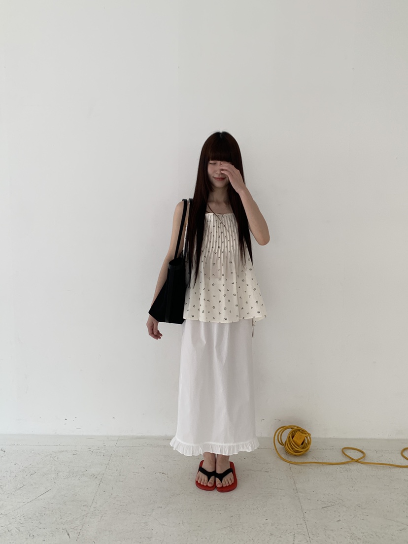 LOGARDEN東大門實拍韓國女裝新品26夏季人氣長裙棉質褶皺LO GARDEN長裙