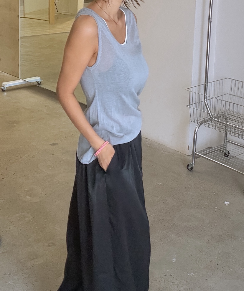 PARIS MATCH韓國直郵實拍女裝新品推薦職業吊帶背心撞色PARIS MATCH吊帶/背心