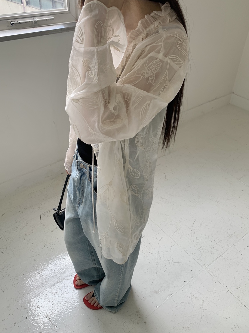 LOGARDEN韓國東大門代購女裝新款26夏季人氣熱賣襯衫蕾絲衫LO GARDEN襯衫/蕾絲衫
