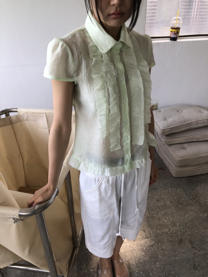 FLASH/I LOVE ME韓國直郵女士新款26春夏休閑襯衫蕾絲衫FLASH/I LOVE ME襯衫/蕾絲衫