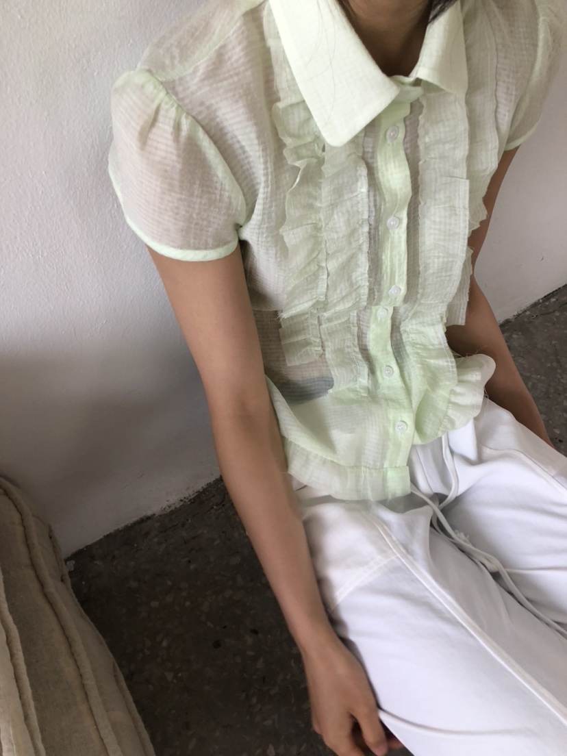 FLASH/I LOVE ME韓國直郵女士新款26春夏休閑襯衫蕾絲衫FLASH/I LOVE ME襯衫/蕾絲衫