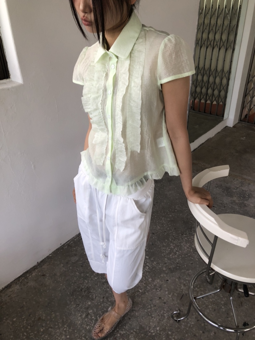 FLASH/I LOVE ME韓國直郵女士新款26春夏休閑襯衫蕾絲衫FLASH/I LOVE ME襯衫/蕾絲衫