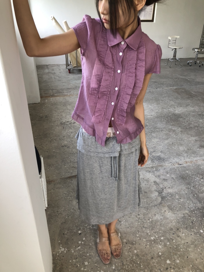 FLASH/I LOVE ME韓國直郵女士新款26春夏休閑襯衫蕾絲衫FLASH/I LOVE ME襯衫/蕾絲衫