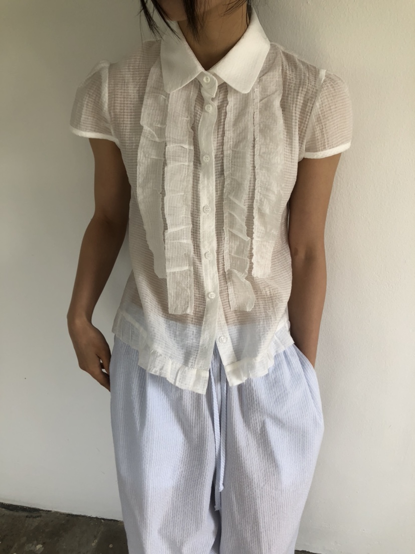 FLASH/I LOVE ME韓國直郵女士新款26春夏休閑襯衫蕾絲衫FLASH/I LOVE ME襯衫/蕾絲衫