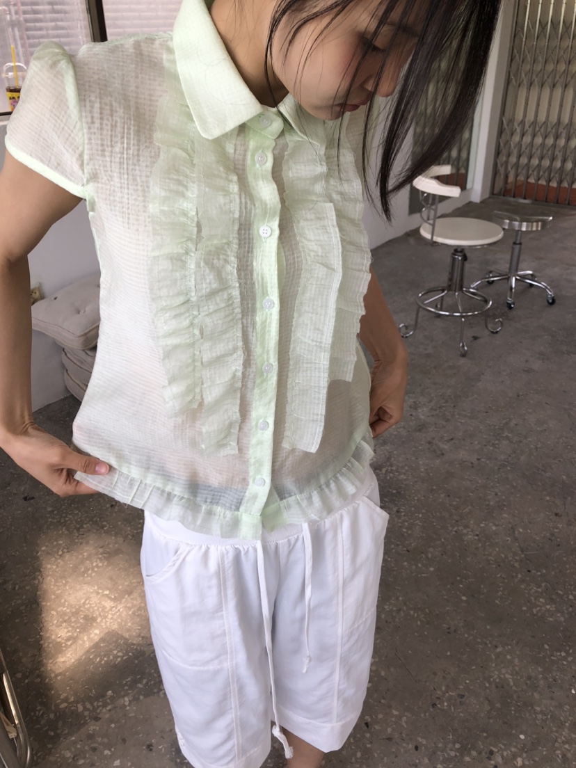 FLASH/I LOVE ME韓國直郵女士新款26春夏休閑襯衫蕾絲衫FLASH/I LOVE ME襯衫/蕾絲衫圖色3