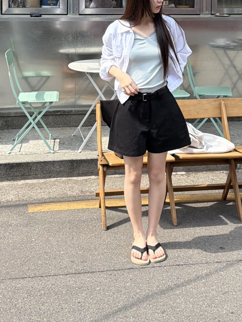 LOGARDEN韓國東大門直郵女士新品人氣熱賣26春夏短褲含腰帶LO GARDEN短褲