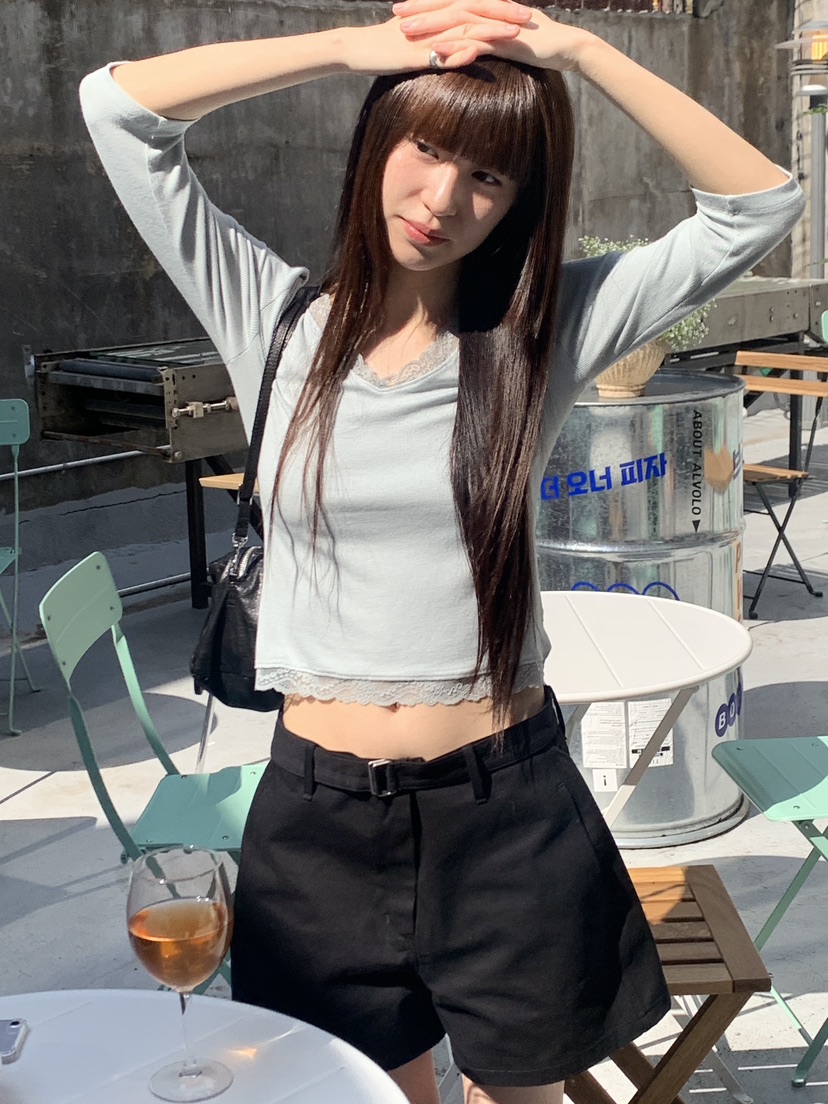 LOGARDEN韓國東大門直郵女士新品人氣熱賣26春夏短褲含腰帶LO GARDEN短褲