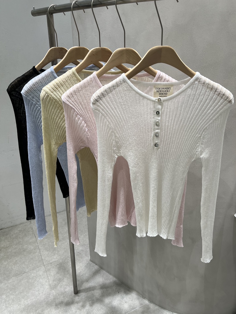 EVERCOMMERCE METICULOUSLY DESIGNED韓國代購女士新品26春夏針織衫羅紋EVERCOMMERCE METICULOUSLY DESIGNED針織衫