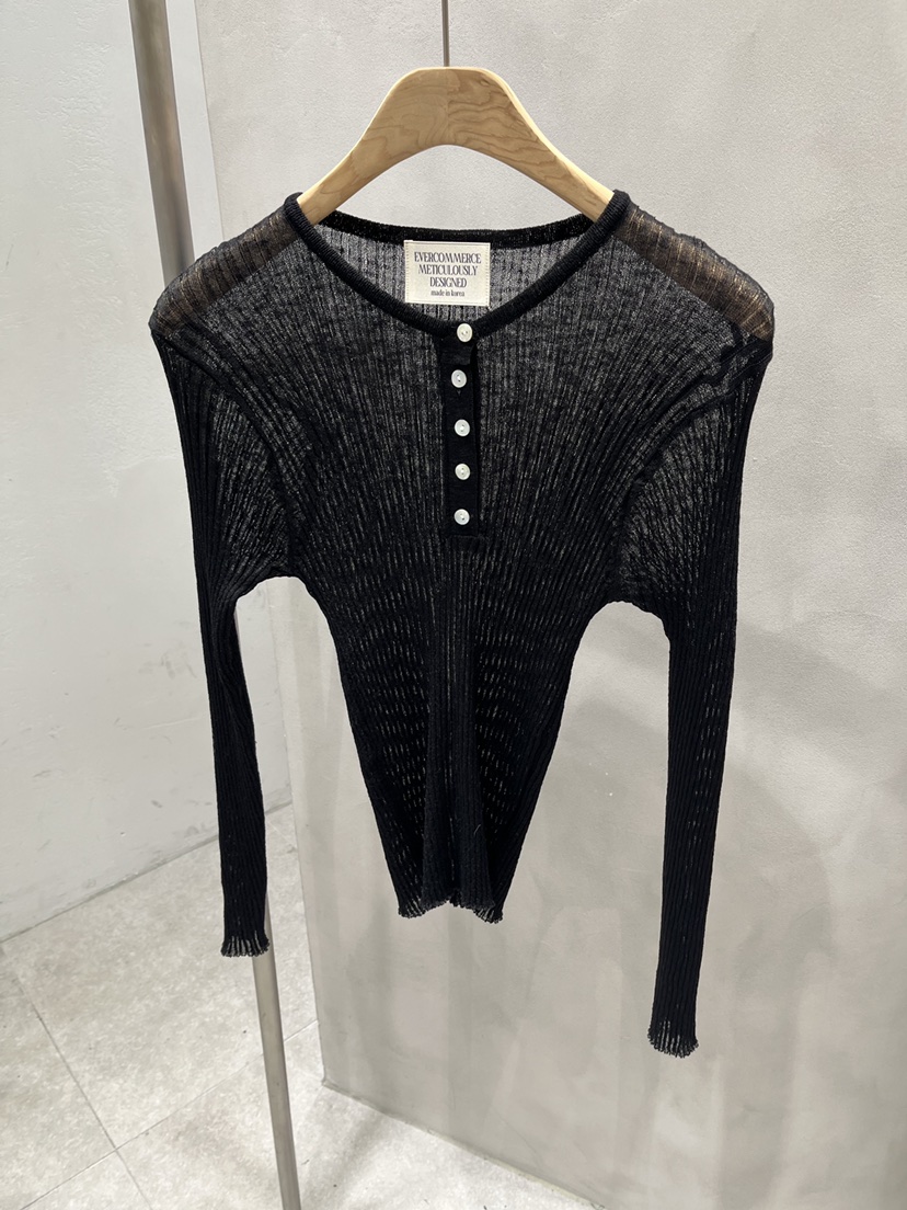 EVERCOMMERCE METICULOUSLY DESIGNED韓國代購女士新品26春夏針織衫羅紋EVERCOMMERCE METICULOUSLY DESIGNED針織衫圖色4