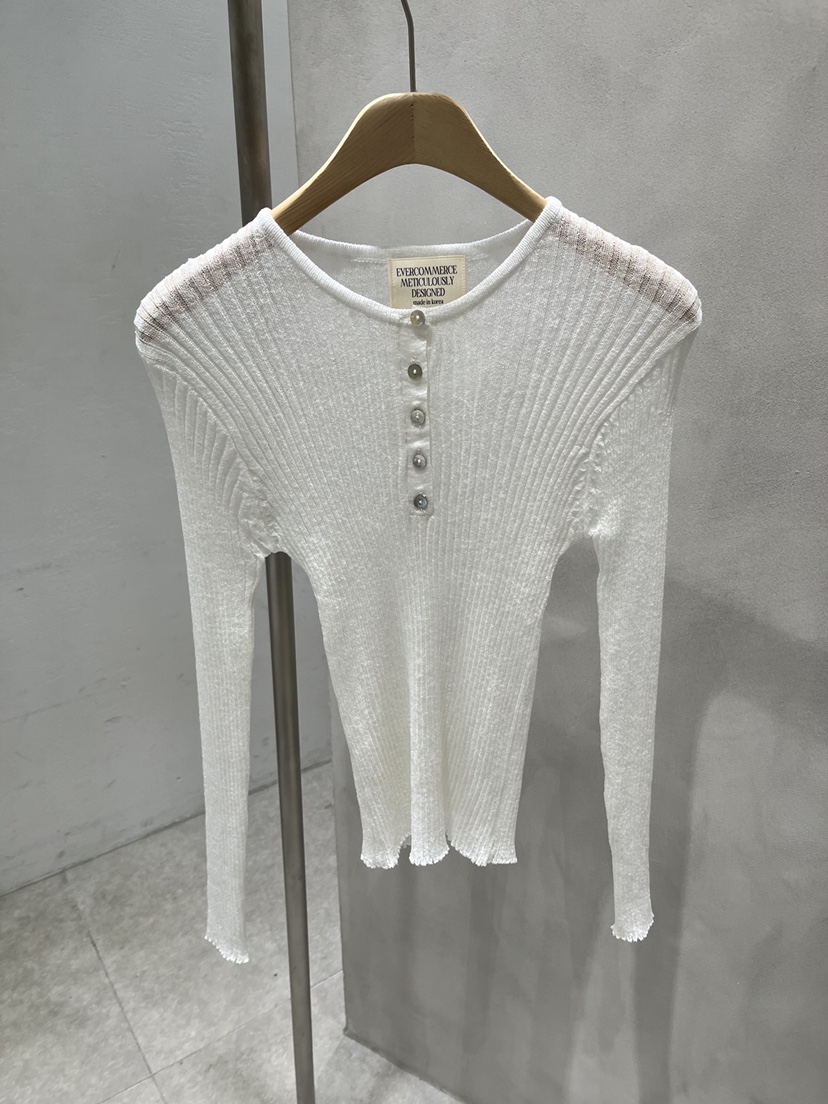 EVERCOMMERCE METICULOUSLY DESIGNED韓國代購女士新品26春夏針織衫羅紋EVERCOMMERCE METICULOUSLY DESIGNED針織衫圖色5