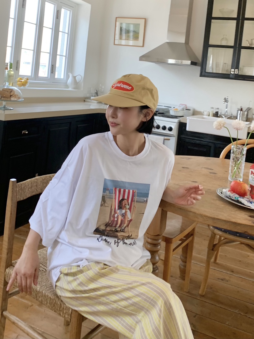 THE LINE-Q韓國直郵女士新款26春夏職業推薦26夏季熱賣T恤THE LINE-QT恤