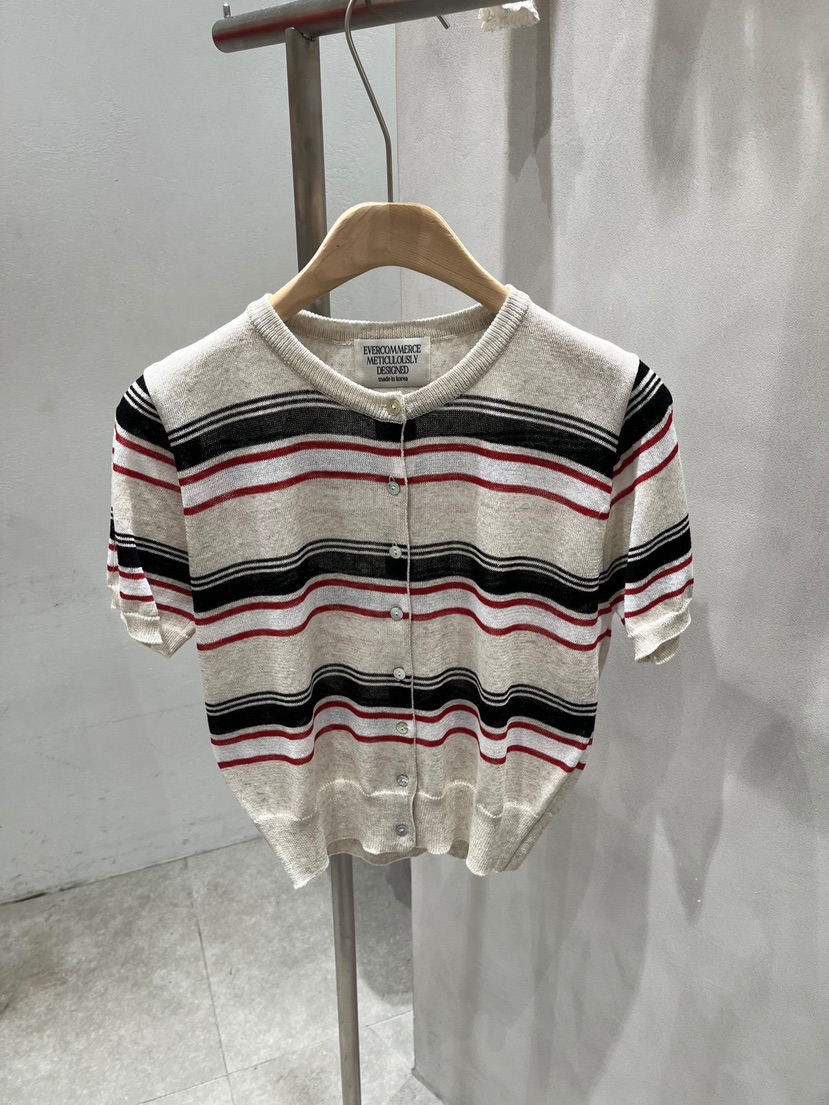 EVERCOMMERCE METICULOUSLY DESIGNED韓國東大門直郵女裝新品休閑針織衫亞麻布EVERCOMMERCE METICULOUSLY DESIGNED針織衫圖色1
