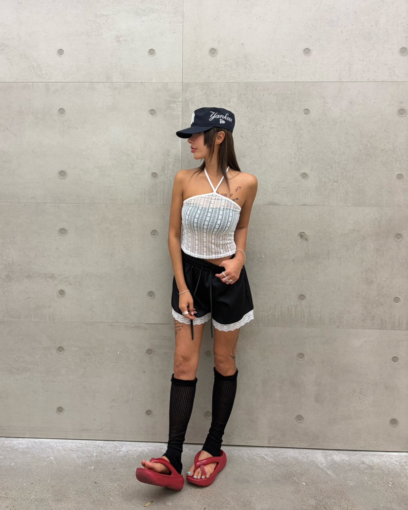 CUCUMBER韓國直郵實拍女士新款休閑26夏季時尚職業短褲緞帶CUCUMBER短褲