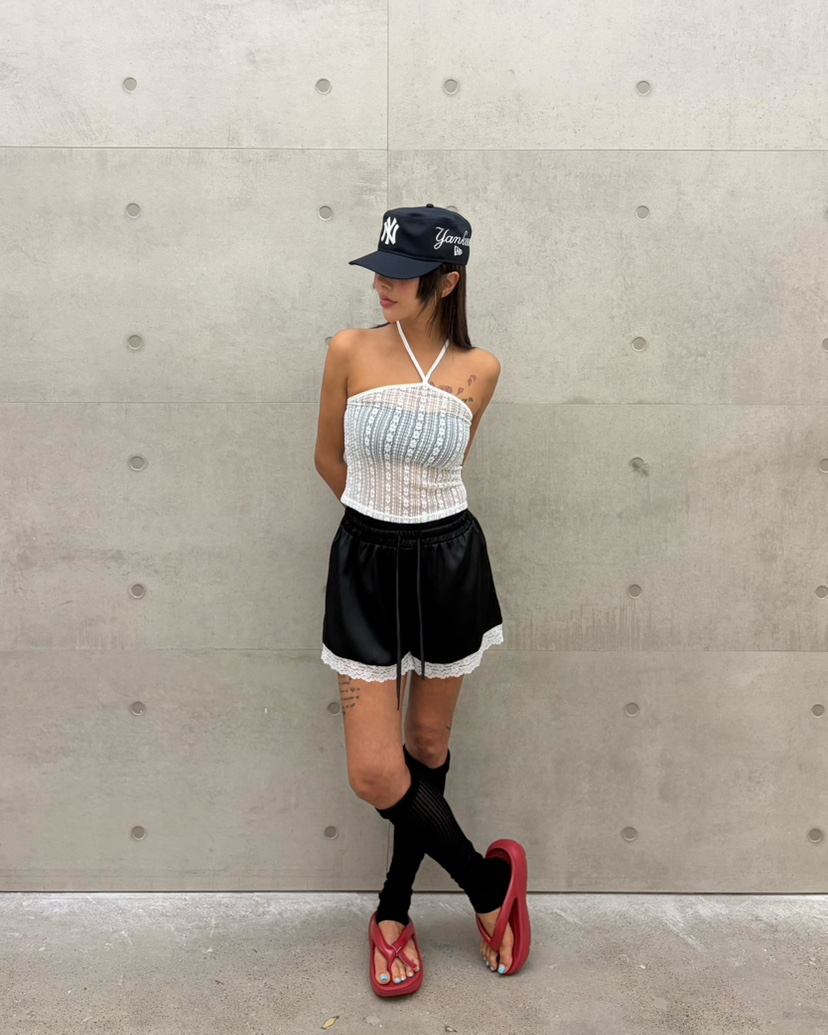 CUCUMBER韓國直郵實拍女士新款休閑26夏季時尚職業短褲緞帶CUCUMBER短褲