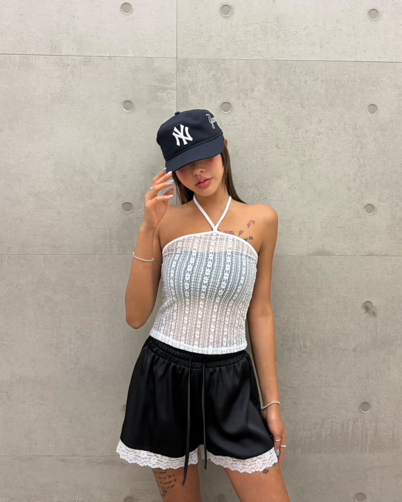 CUCUMBER韓國直郵實拍女士新款休閑26夏季時尚職業短褲緞帶CUCUMBER短褲