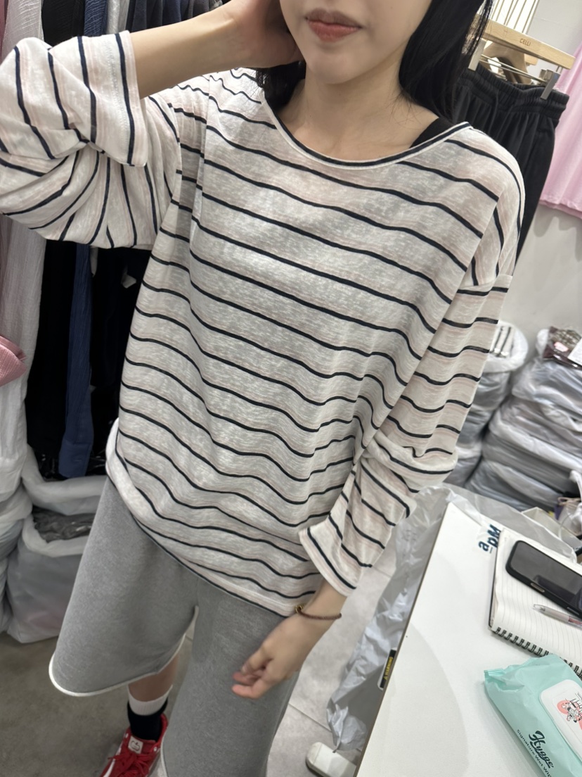 CELLI韓國東大門直郵女士新品推薦休閑職業熱賣T恤扭曲條紋CELLIT恤