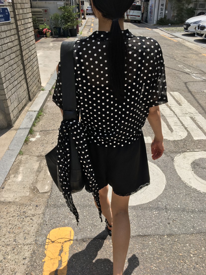 BAKING POWDER韓國直郵實拍女士新品26夏季襯衫蕾絲衫含絲巾BAKING POWDER襯衫/蕾絲衫