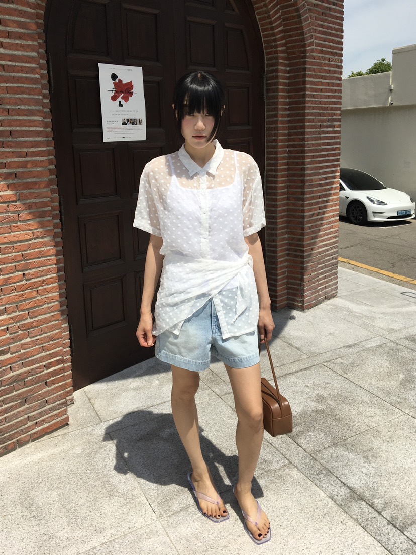 BAKING POWDER韓國直郵實拍女士新品26夏季襯衫蕾絲衫含絲巾BAKING POWDER襯衫/蕾絲衫