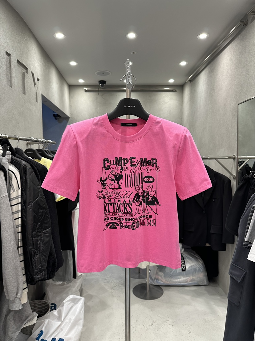 CELEBRITY-A韓國直郵女裝新品26夏季休閑推薦職業26春夏T恤CELEBRITY-AT恤圖色2