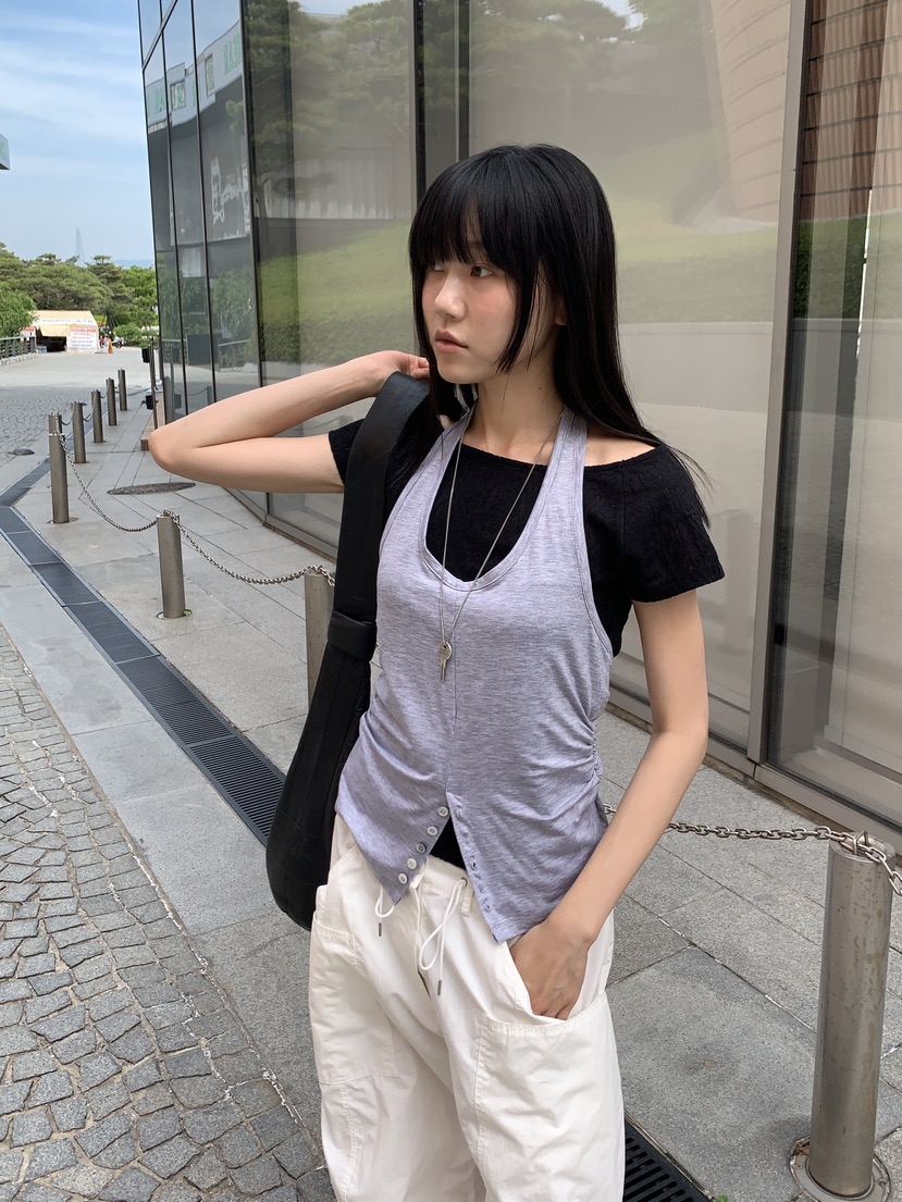 BAKING POWDER韓國代購女士新款26夏季時尚吊帶背心無袖BAKING POWDER吊帶/背心