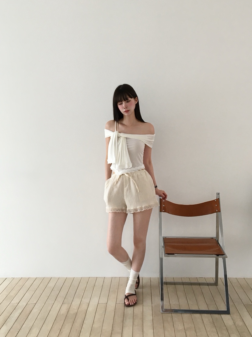 LEGACY東大門實拍韓國女裝新款職業吊帶背心蕾絲露肩圍巾LEGACY吊帶/背心