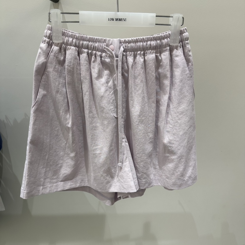 LOW MOMENT韓國直郵實拍女裝新品休閑26春夏熱賣短褲亞麻LOW MOMENT短褲圖色2