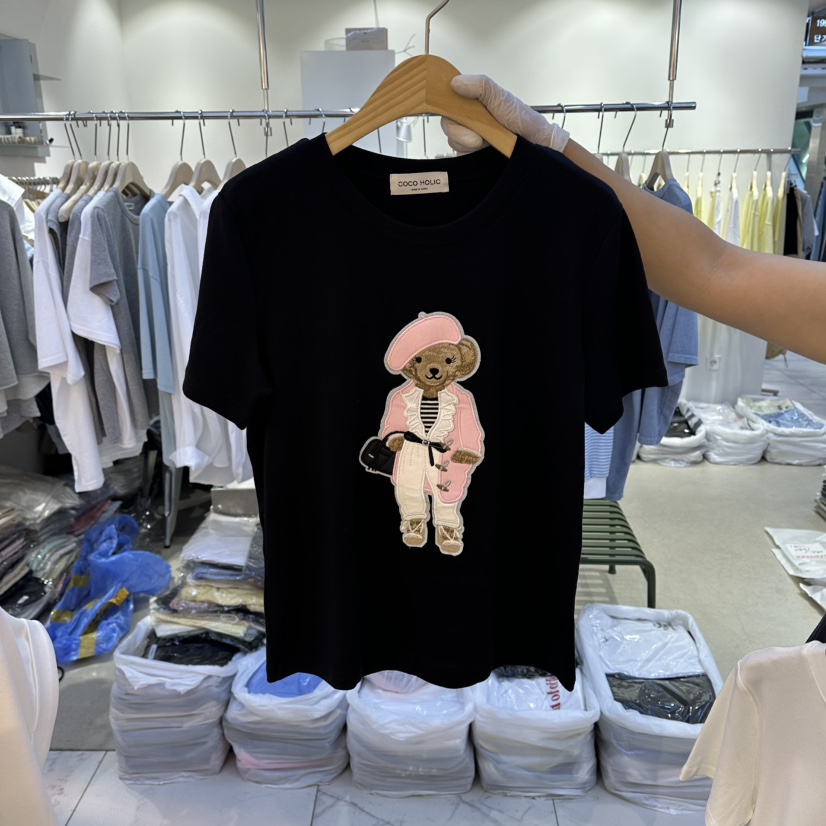 COCO HOLIC韓國東大門直郵女士新品推薦熱賣人氣職業T恤COCO HOLICT恤圖色2