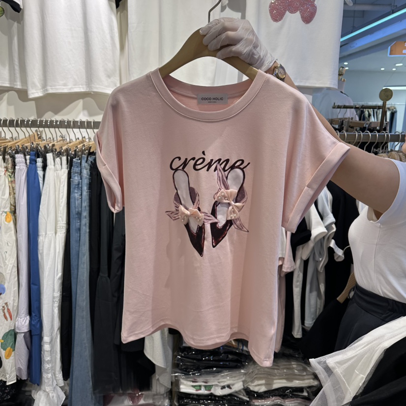 COCO HOLIC韓國代購女裝新品熱賣職業26夏季推薦T恤絲帶COCO HOLICT恤圖色3