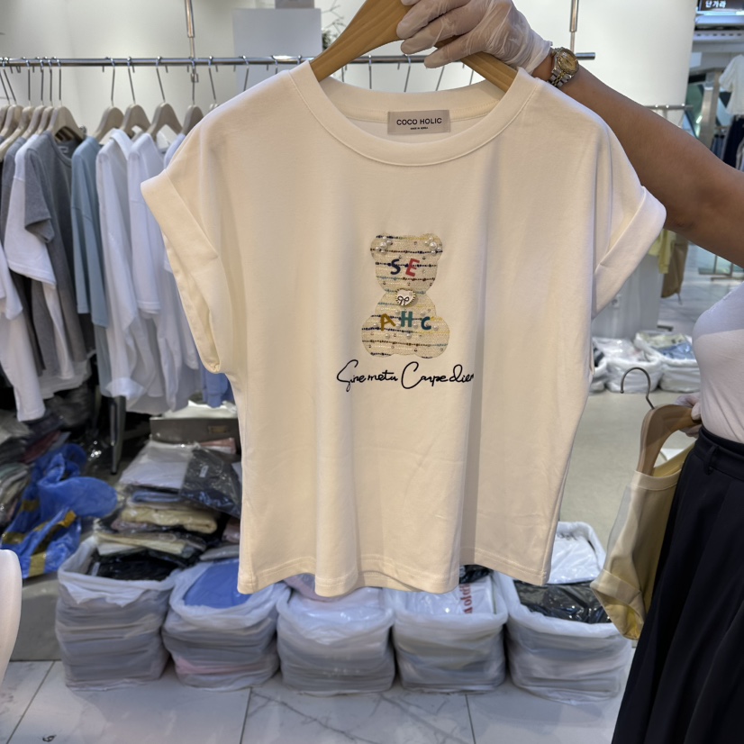 COCO HOLIC韓國東大門代購女士新品人氣職業熱賣26夏季T恤COCO HOLICT恤圖色1