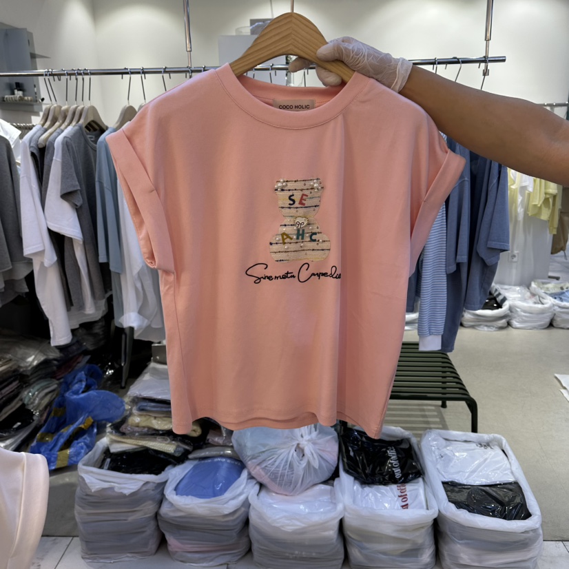 COCO HOLIC韓國東大門代購女士新品人氣職業熱賣26夏季T恤COCO HOLICT恤圖色3