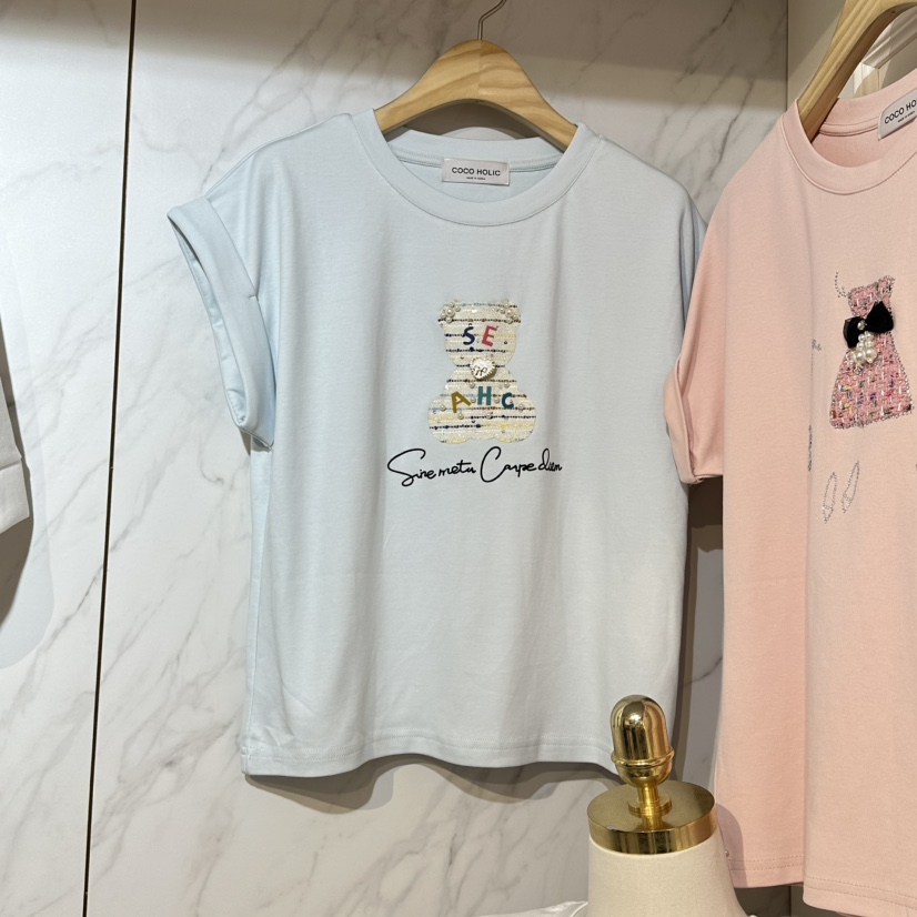 COCO HOLIC韓國東大門代購女士新品人氣職業熱賣26夏季T恤COCO HOLICT恤圖色4