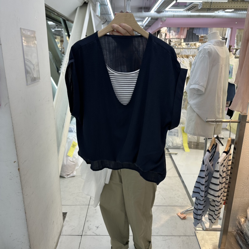 FLYFLY/LULULALLA/LIVE韓國直郵女裝新品休閑襯衫蕾絲衫假兩件FLYFLY/LULULALLA/LIVE襯衫/蕾絲衫圖色2