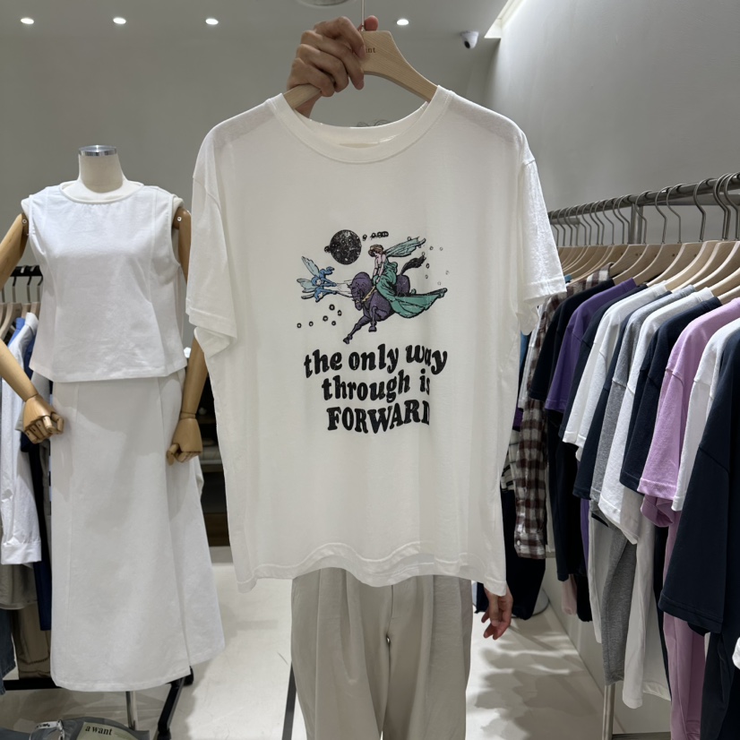 A WANT韓國東大門代購女裝新款26夏季時尚熱賣休閑人氣T恤A WANTT恤圖色1