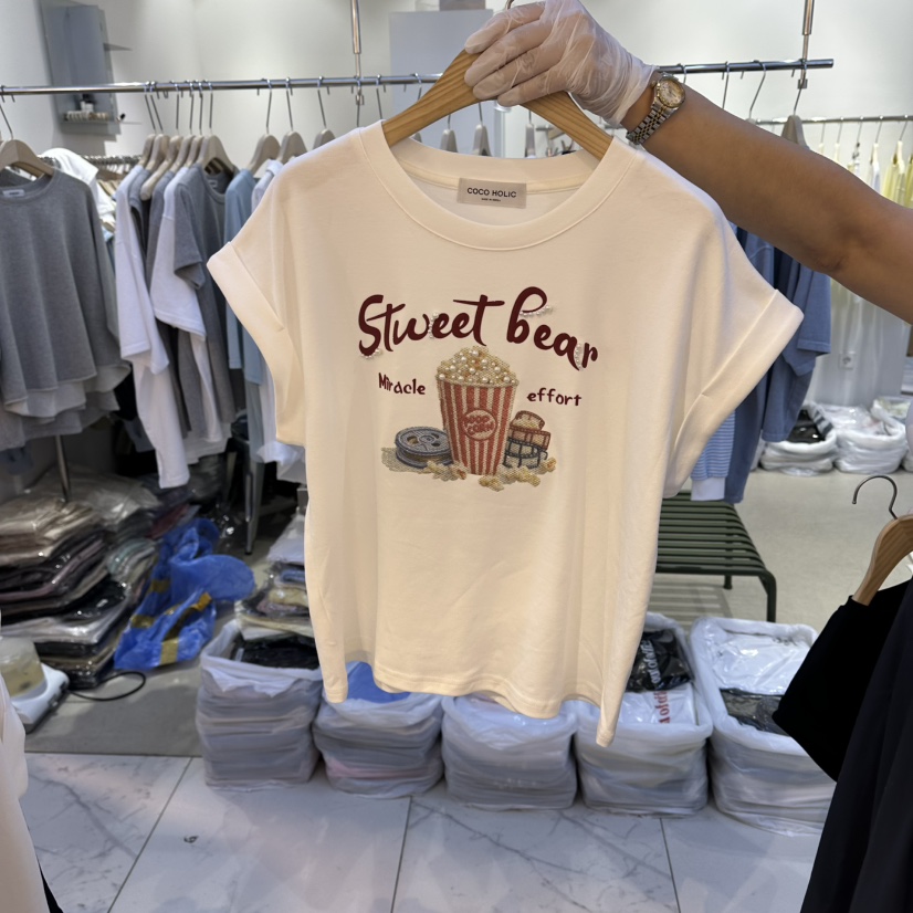 COCO HOLIC韓國東大門代購女裝新品時尚推薦人氣休閑T恤COCO HOLICT恤圖色1
