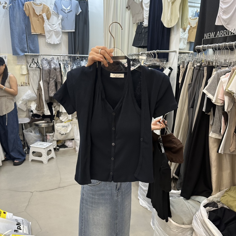 BILLION-L韓國直郵女士新款推薦休閑熱賣時尚26春夏26夏季T恤BILLION-LT恤圖色5墨色