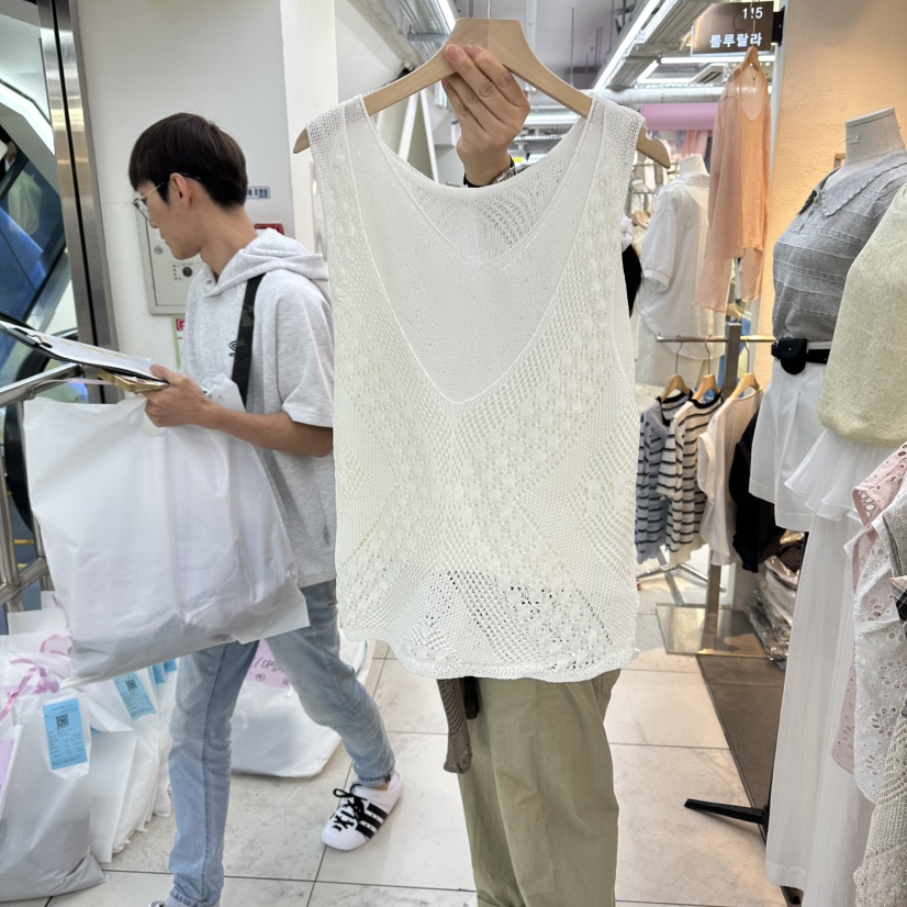 FLYFLY/LULULALLA/LIVE東大門實拍韓國女裝新品熱賣吊帶背心假兩件FLYFLY/LULULALLA/LIVE吊帶/背心圖色1白色