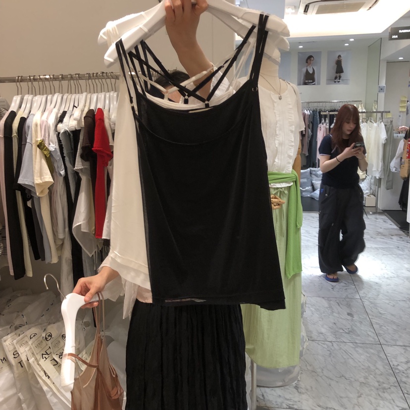 VENIR-a韓國代購女士新品推薦休閑時尚職業吊帶背心假兩件VENIR-a吊帶/背心圖色3